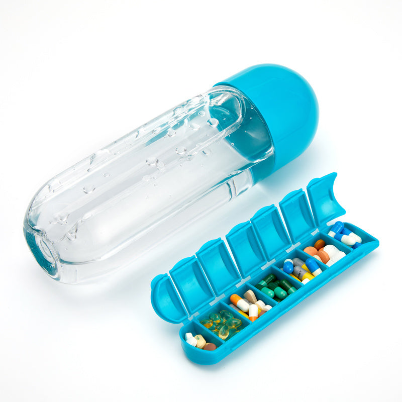 Wellness Bottle – 2-in-1 Hydration & Pill Organizer