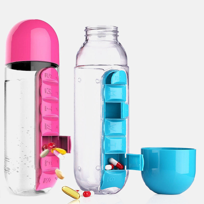 Wellness Bottle – 2-in-1 Hydration & Pill Organizer