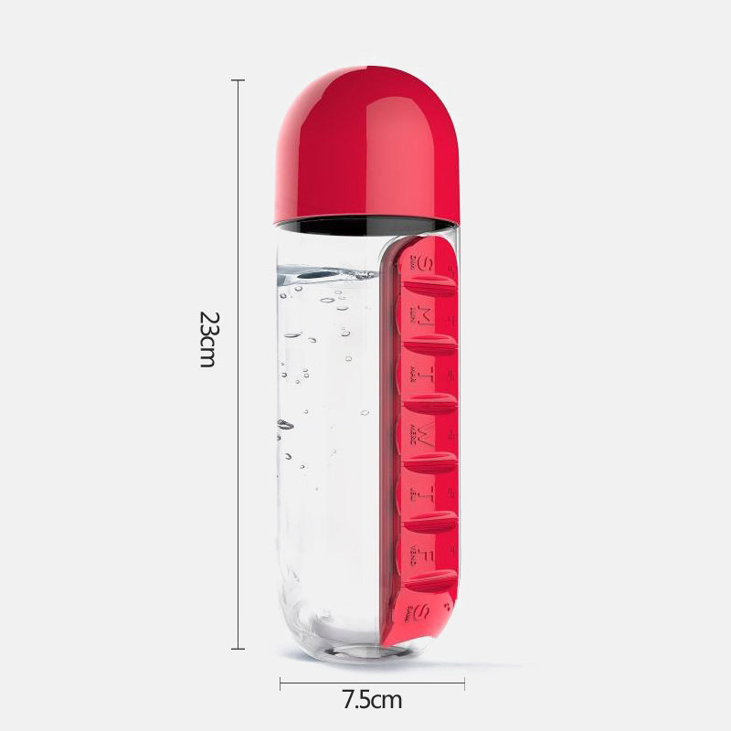 Wellness Bottle – 2-in-1 Hydration & Pill Organizer