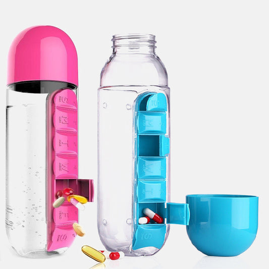 Wellness Bottle – 2-in-1 Hydration & Pill Organizer