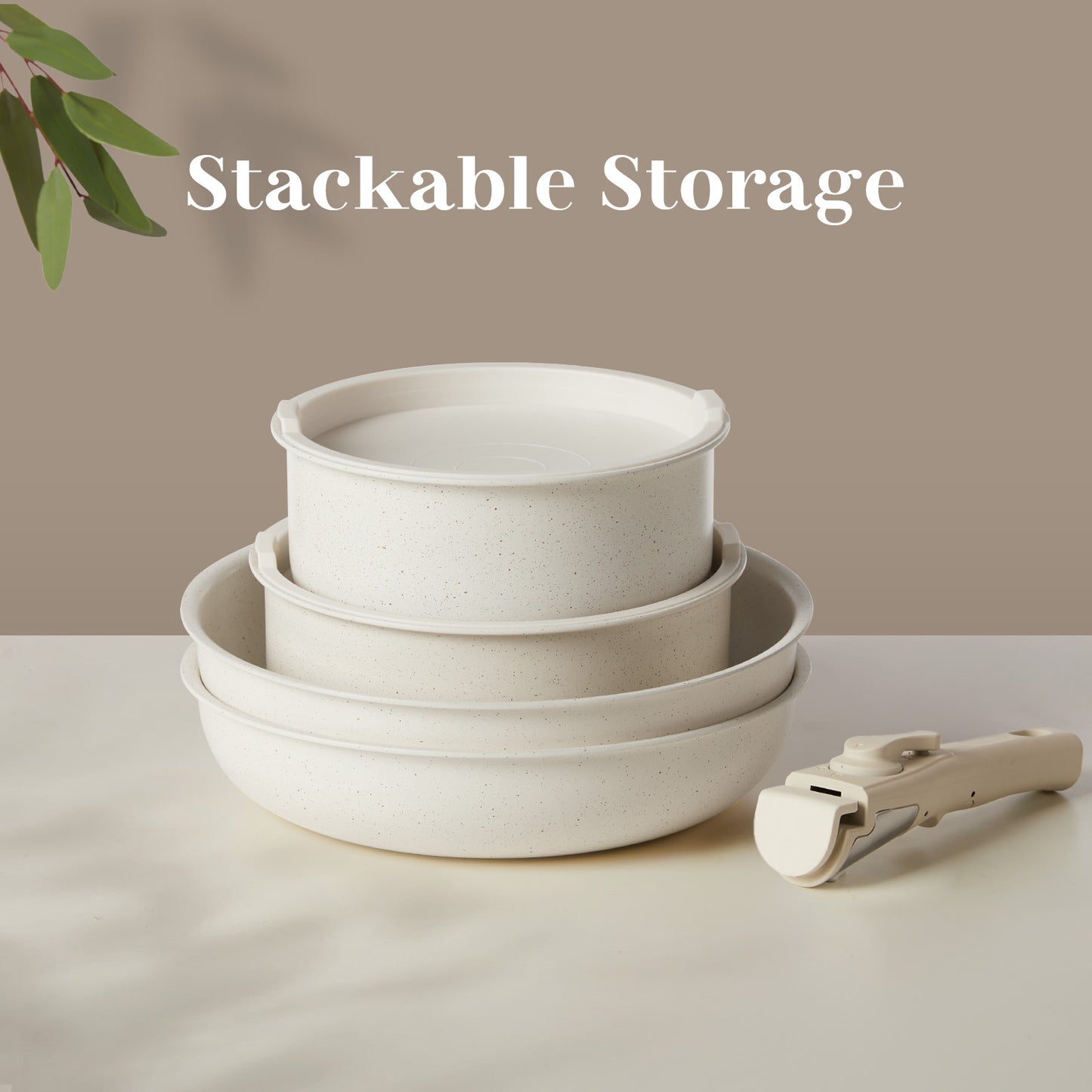 Non-Stick Cookware Set – 12-Piece Granite Pots & Pans with Detachable Handles