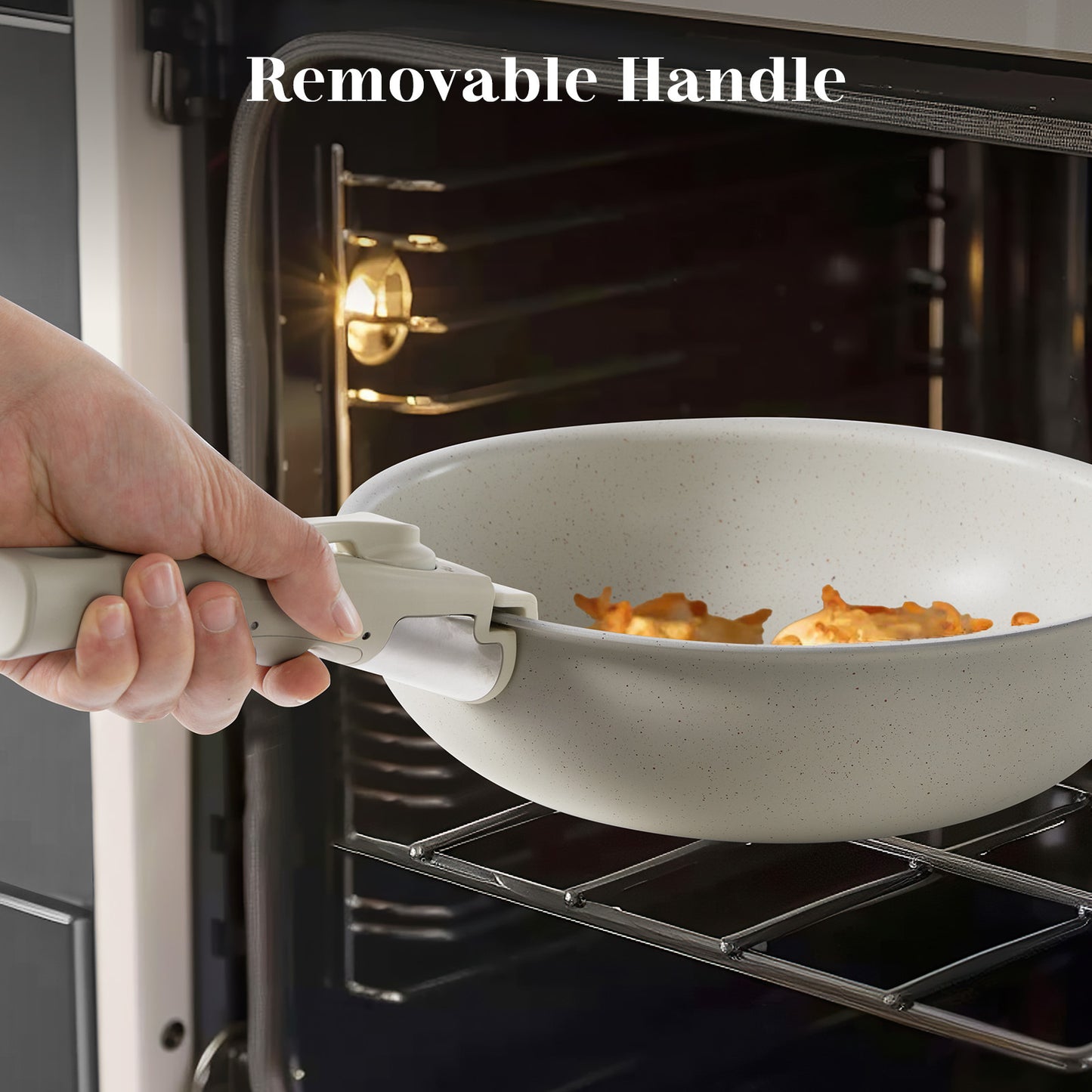 Non-Stick Cookware Set – 12-Piece Granite Pots & Pans with Detachable Handles